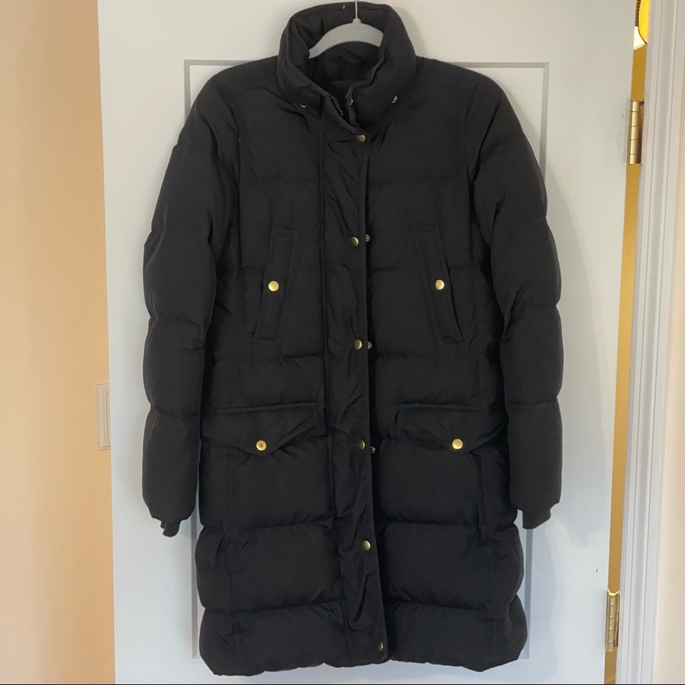 J. Crew long down puffer coat